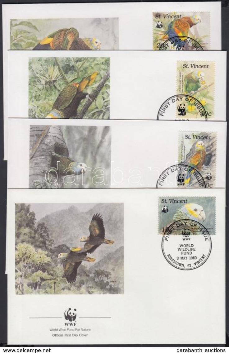 1989 WWF Királyamazon Sor Mi 1222-1225 4 FDC - Other & Unclassified