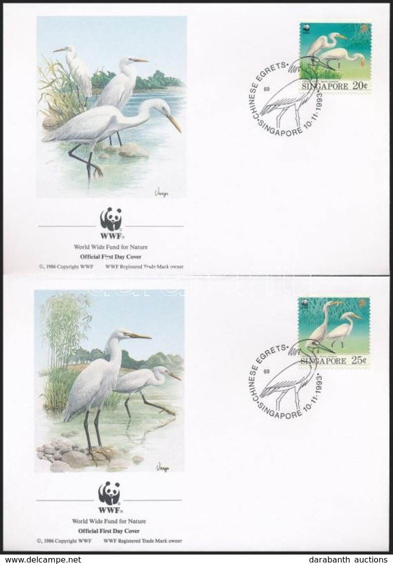 ** 1993 WWF: Kócsagok Sor 4 Db FDC -n + Négyescsík Mi 705-708 - Other & Unclassified