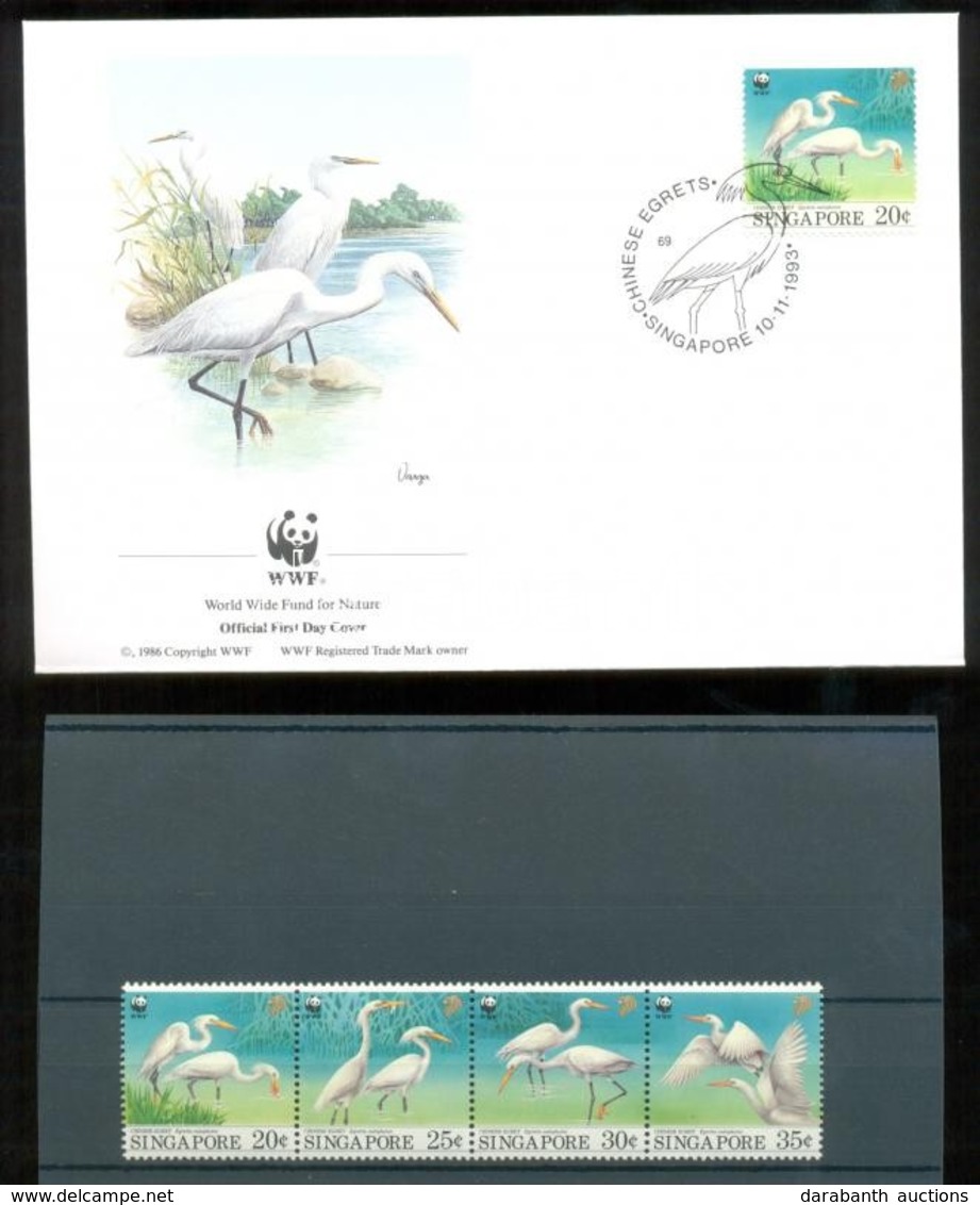 ** 1993 WWF: Kontyos Kócsag Négyescsík Mi 705-708 + A Sor 4 Db FDC-n - Other & Unclassified