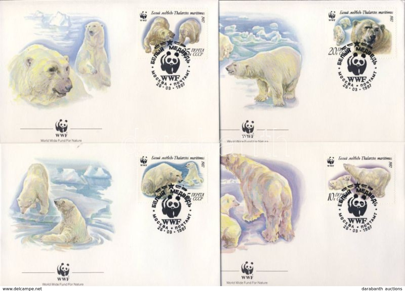 1987 WWF Jegesmedvék FDC Mi 5694-5697 - Other & Unclassified