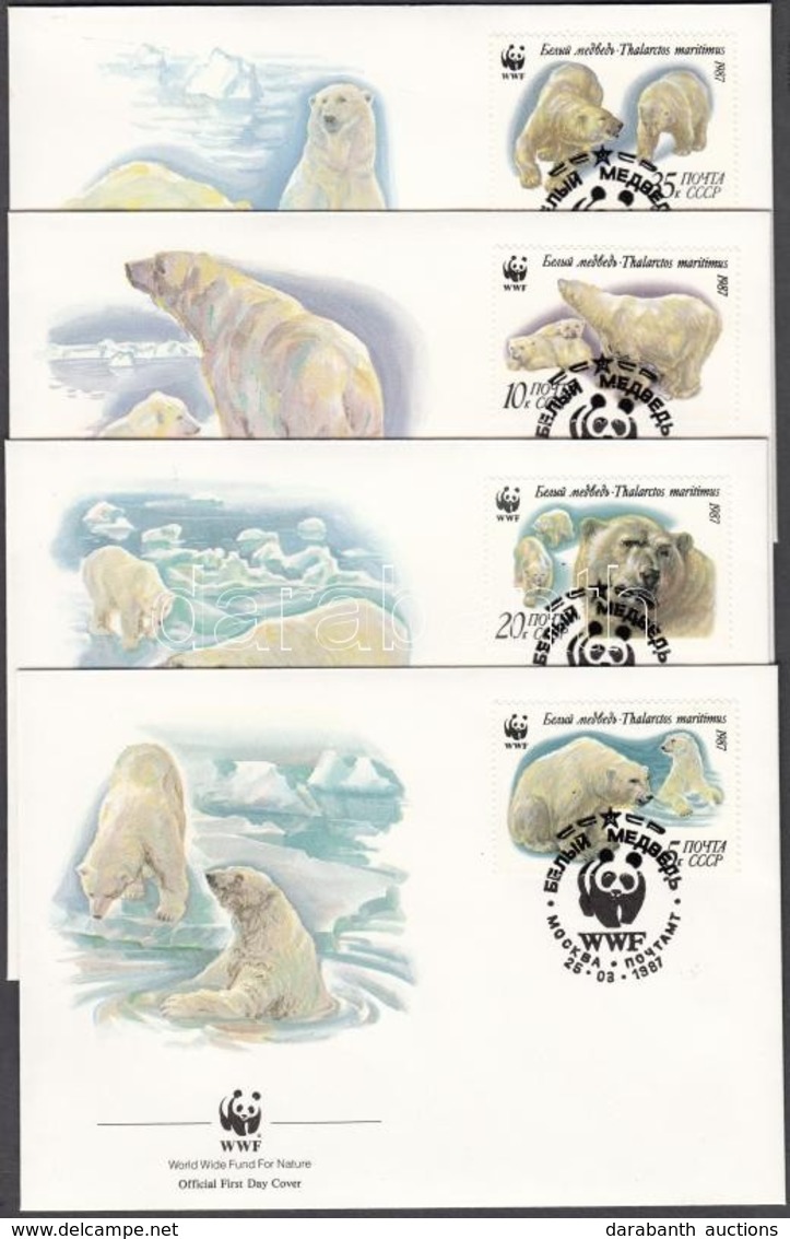 1987 WWF Jegesmedvék Sor Mi 5694-5697 4 FDC - Other & Unclassified