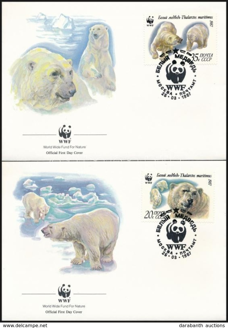 1987 WWF: Jegesmedve Sor 4 Db FDC-n Mi 5694-5697 - Other & Unclassified