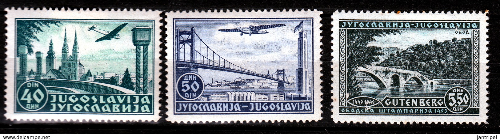 YUGOSLAVIA 1940 AIR  SET + EXHIBITIONSTAMP  MH - Nuevos