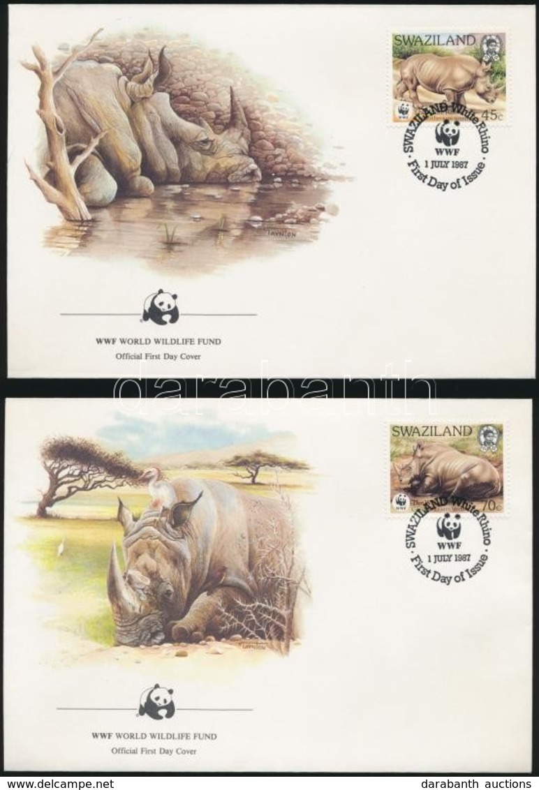 1987 WWF: Fehér Orrszarvú Sor Mi 528-531 4 Db FDC-n - Other & Unclassified