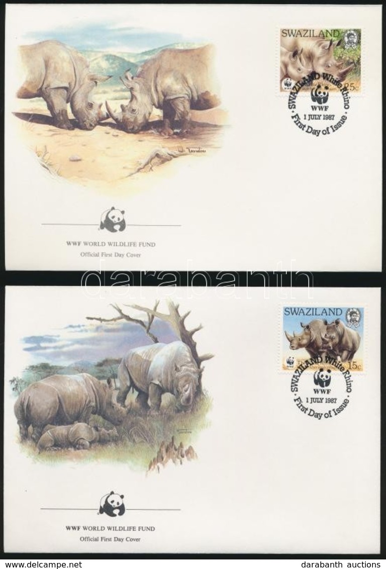 1987 WWF: Fehér Orrszarvú Sor Mi 528-531 4 Db FDC-n - Other & Unclassified