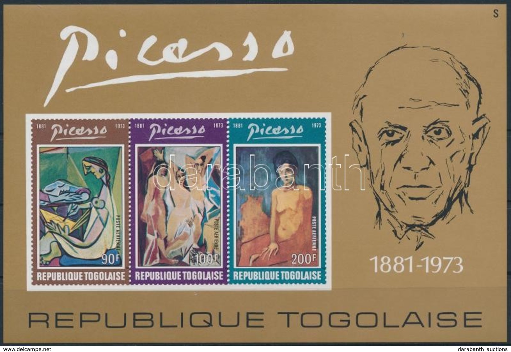 ** 1974 Picasso, Festmények Vágott Blokk,
Picasso, Paintings Imperforated Block
Mi 82 - Autres & Non Classés