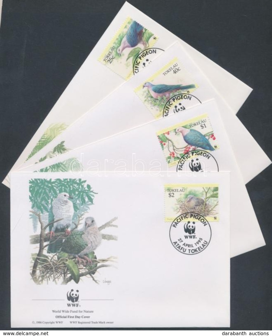 ** 1995 WWF Bütykös Császárgalamb Sor + 4 FDC Mi 210-213 - Other & Unclassified