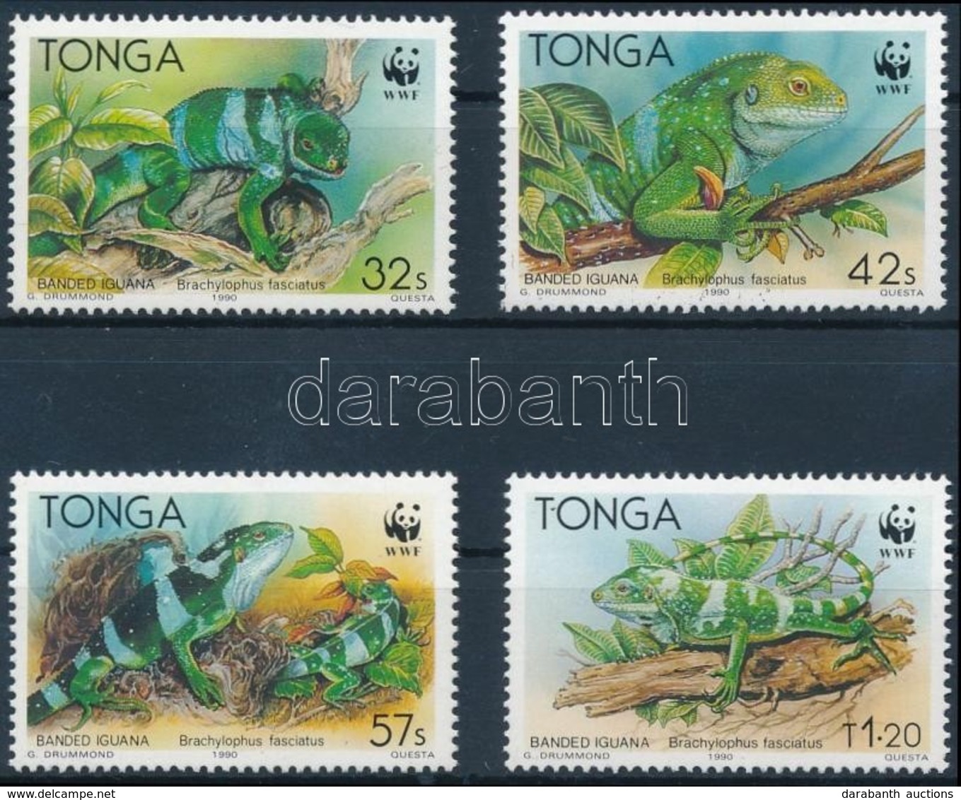 ** 1990 WWF: Szalagos Leguán Sor Mi 1140-1143 - Other & Unclassified