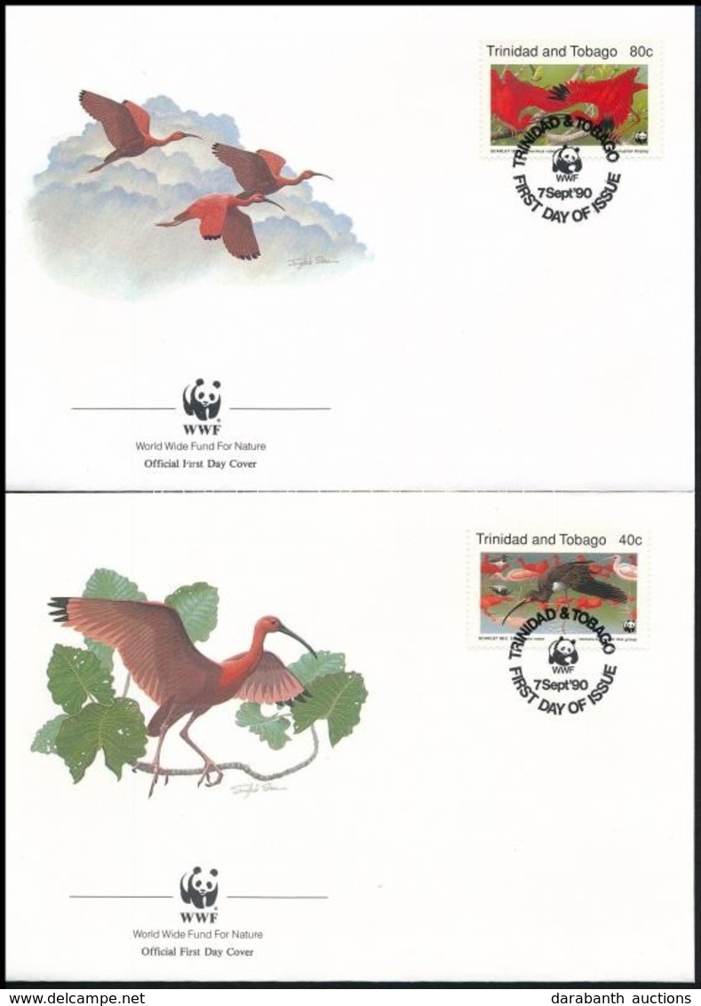 1990 WWF: Skarlátbalta, Madár Sor Mi 596-599 4 Db FDC-n - Autres & Non Classés