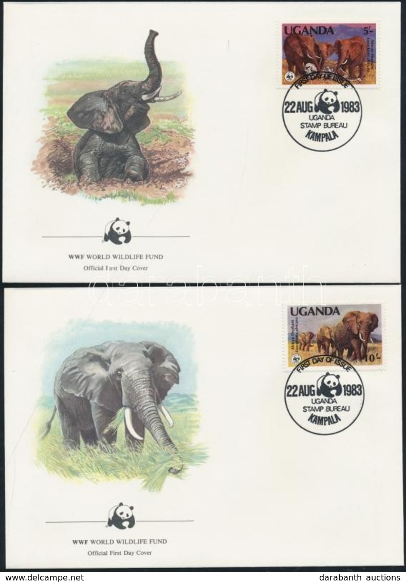 1983 WWF Afrikai Elefánt (I.) Sor Mi 361A-364A 4 Db FDC-n - Other & Unclassified