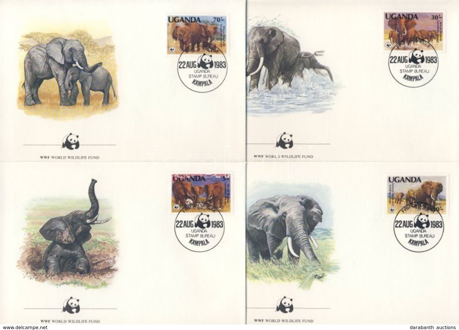 1983 WWF Afrikai Elefánt FDC Mi 361-364 - Other & Unclassified