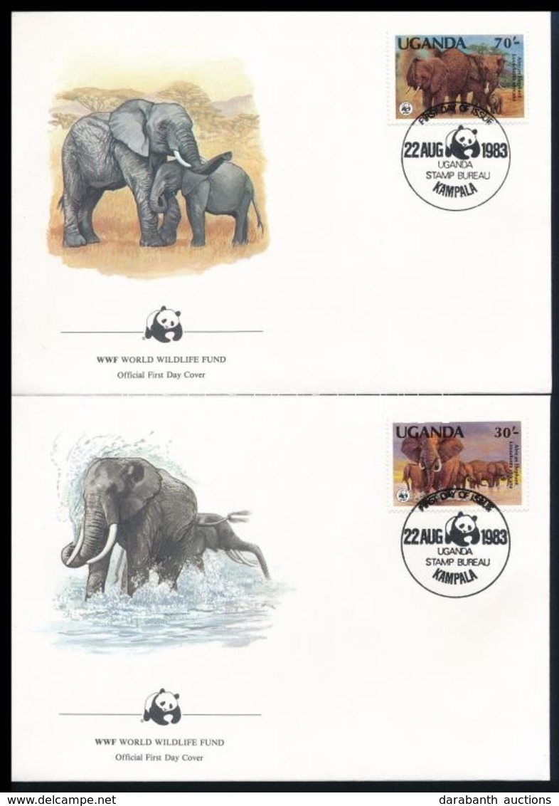 1983 WWF Afrikai Elefánt Sor 4 Db FDC-n Mi 361-364 A - Other & Unclassified