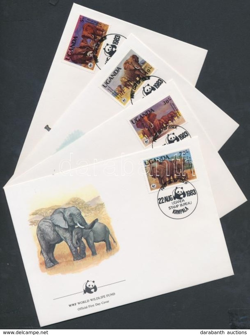 1983 WWF Afrikai Elefánt Sor Mi 361-364A 4 FDC - Other & Unclassified