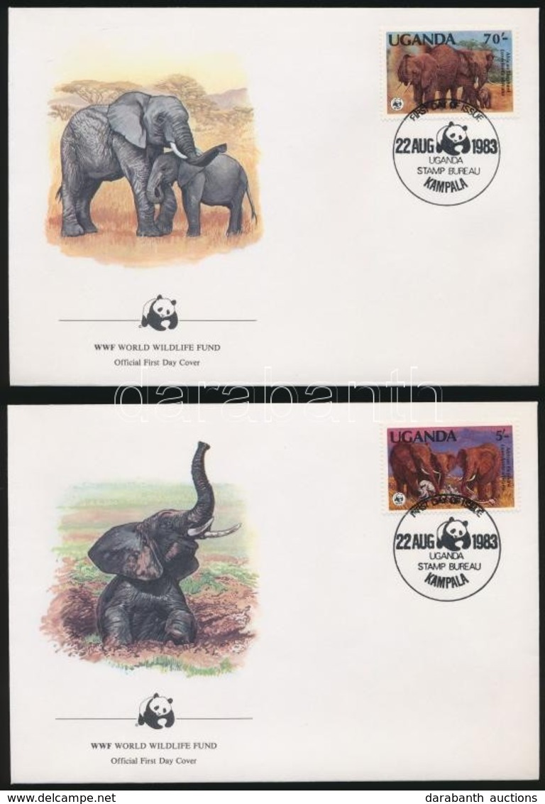 1983 WWF: Afrikai Elefánt Sor 4 Db FDC-n Mi 361 A-364 A - Otros & Sin Clasificación