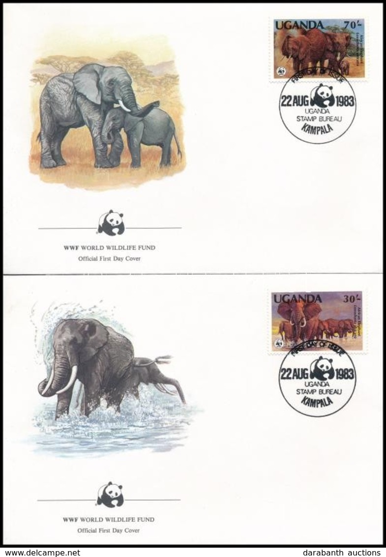 1983 WWF: Afrikai Elefánt Sor 4 FDC-n Mi 361 A-364 A - Other & Unclassified