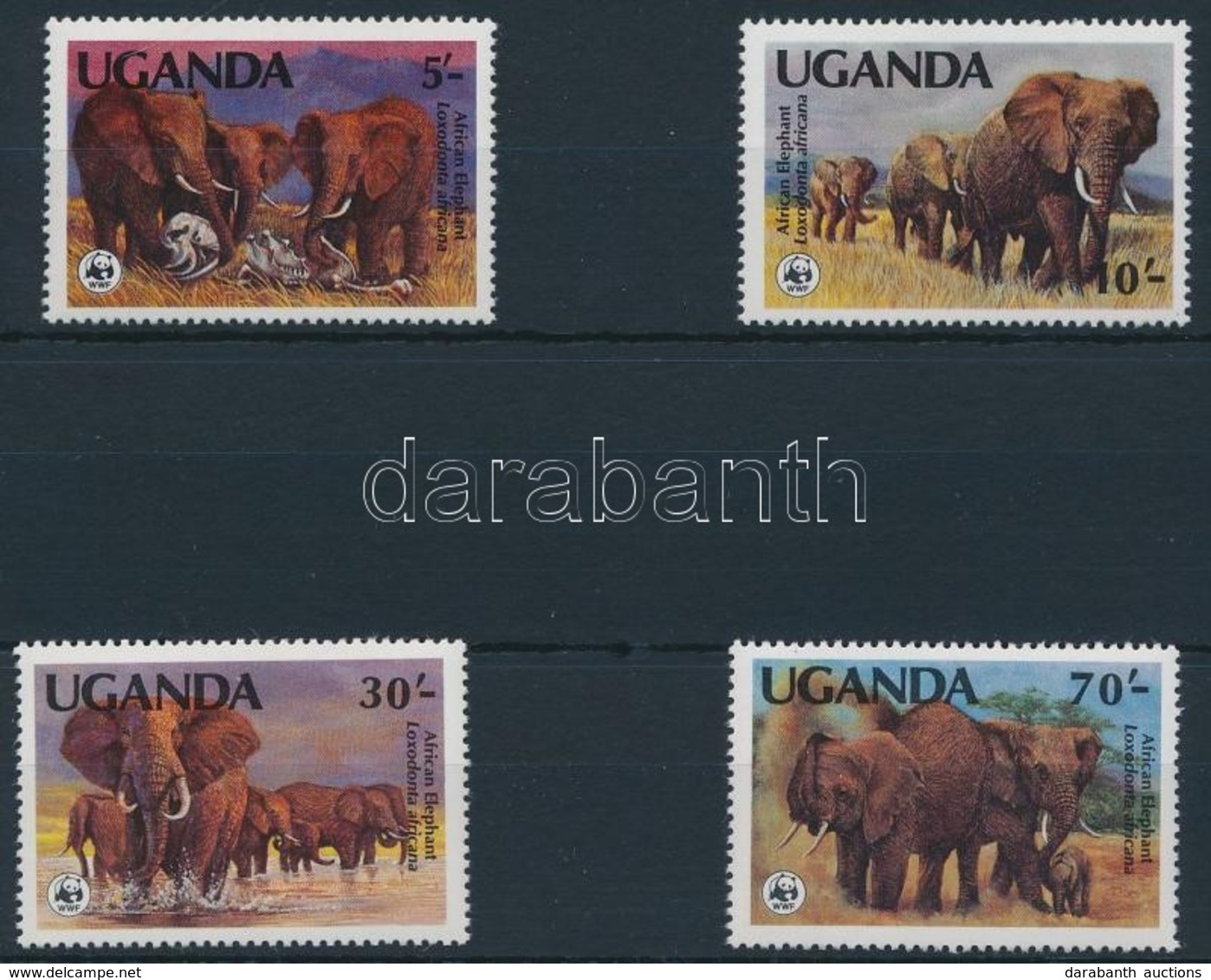 ** 1983 WWF: Afrikai Elefánt Sor Mi 361 A-364 A - Otros & Sin Clasificación