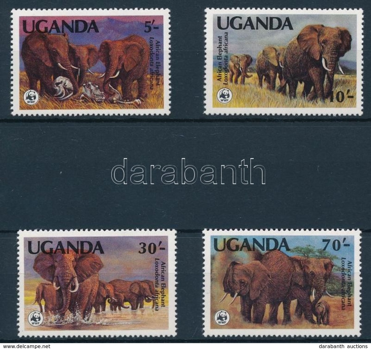 ** 1983 WWF: Afrikai Elefánt Sor Mi 361 A-364 A - Otros & Sin Clasificación