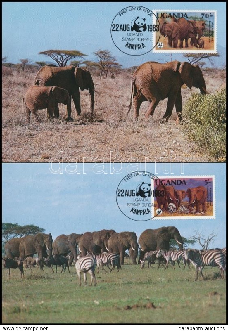 1983 WWF: Afrikai Elefánt Sor Mi 361 A-364 A 4 Db CM-en - Other & Unclassified