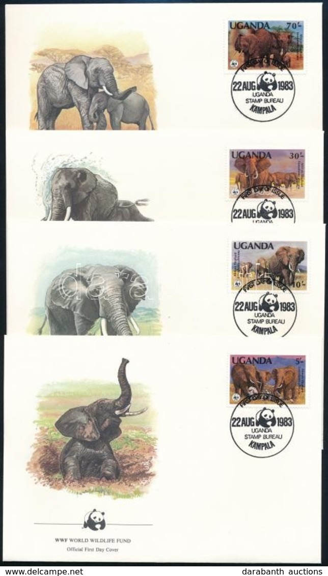 1983 WWF: Afrikai Elefánt Sor Mi 361 A-364 A 4 Db FDC-n - Other & Unclassified