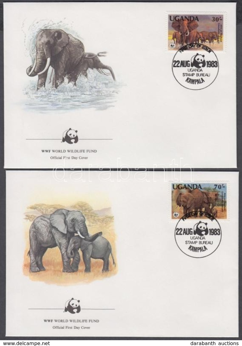 1983 WWF: Afrikai Elefántok Sor 4 Db FDC-n Mi 361 A-364 A - Other & Unclassified