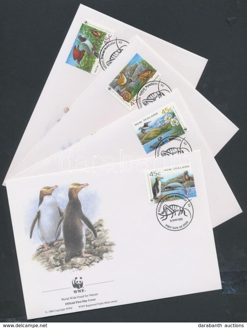 ** 1993 WWF Négyestömb + 4 FDC Mi 1290-1293 - Other & Unclassified