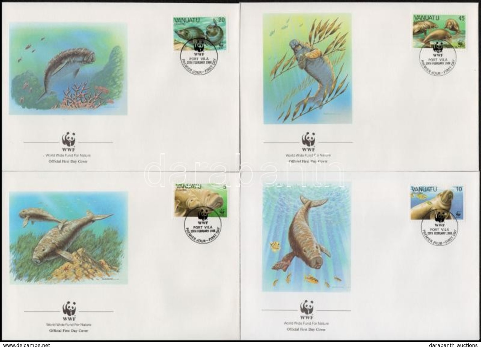 1988 WWF: Dugong Sor 4 Db FDC-n Mi 872-785 - Other & Unclassified