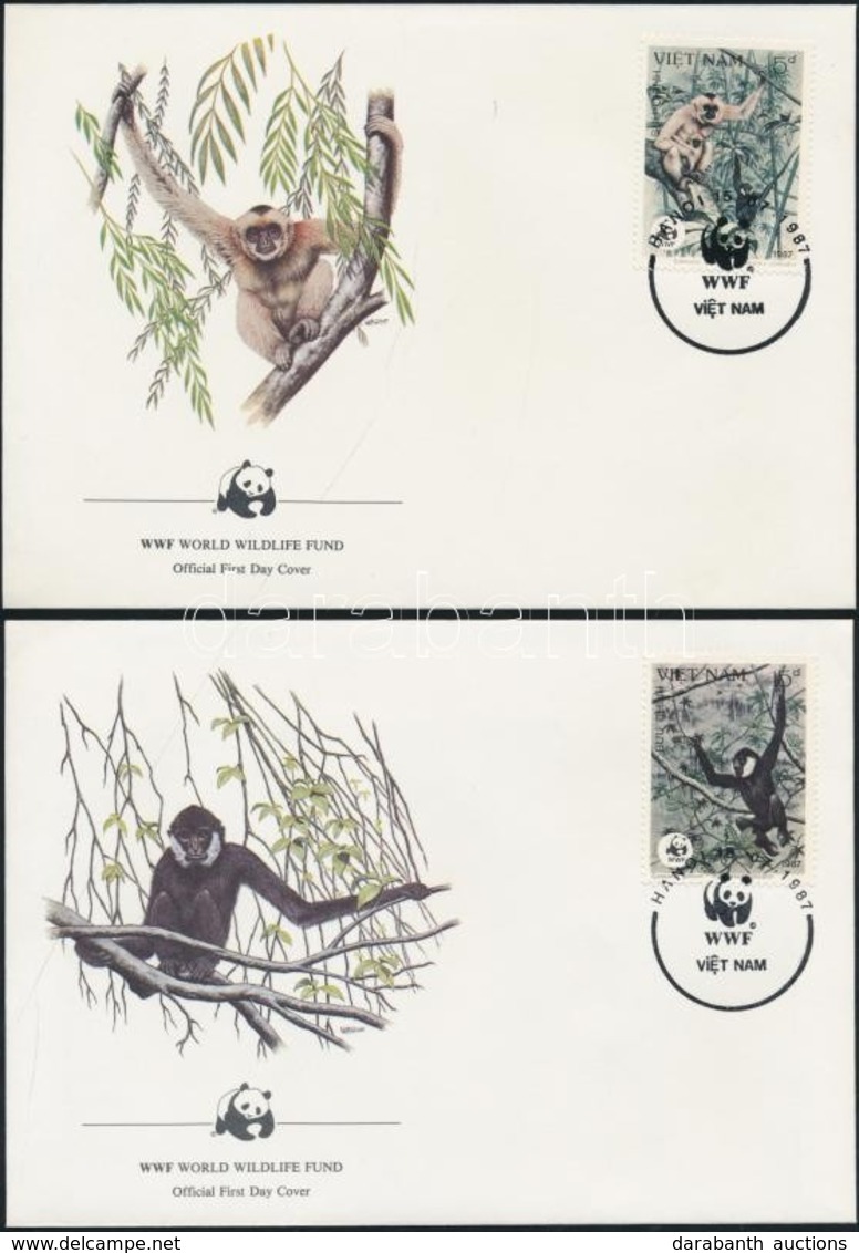 1987 WWF Majmok Sor Mi 1827-1830 4 Db FDC-n - Autres & Non Classés