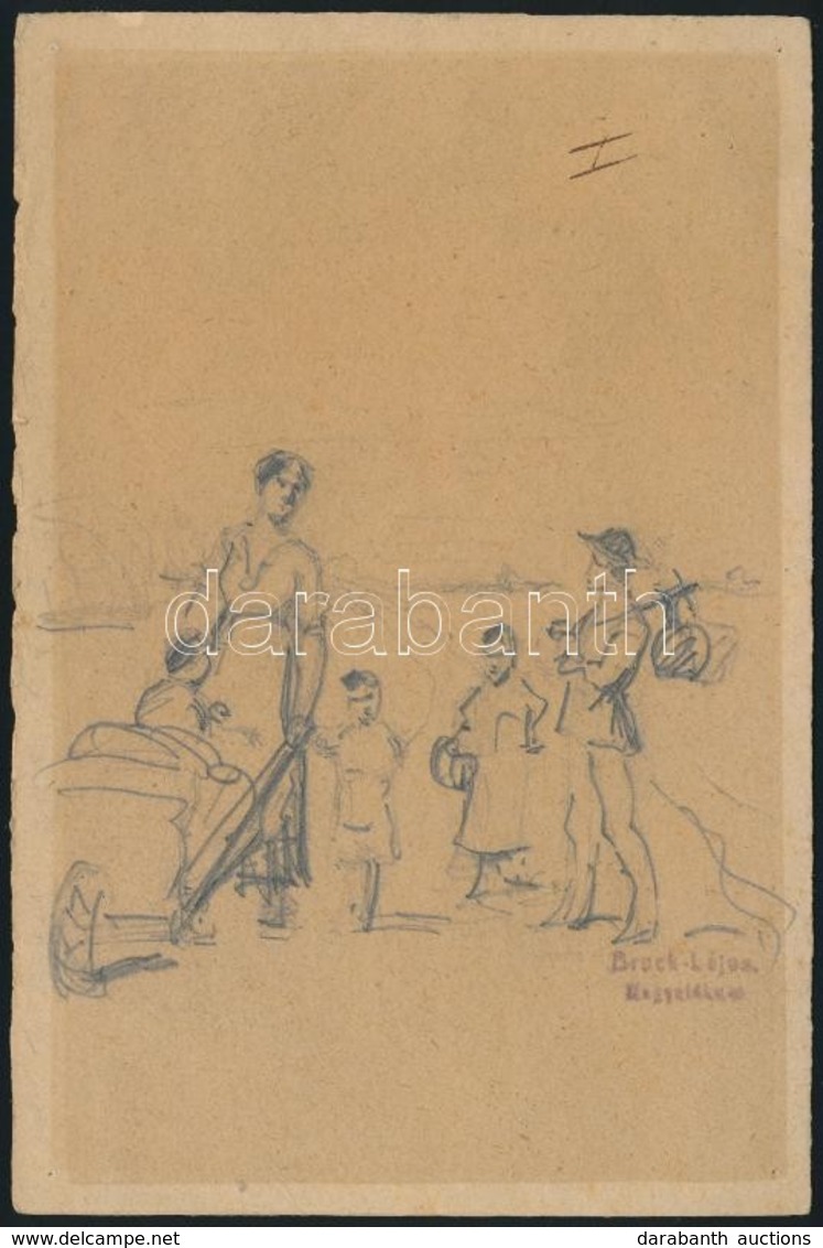 Bruck Lajos (1846-1910): Vázlat, 2 Db. Ceruza Papír, Jelzett, 6×10 és 16×11 Cm - Other & Unclassified