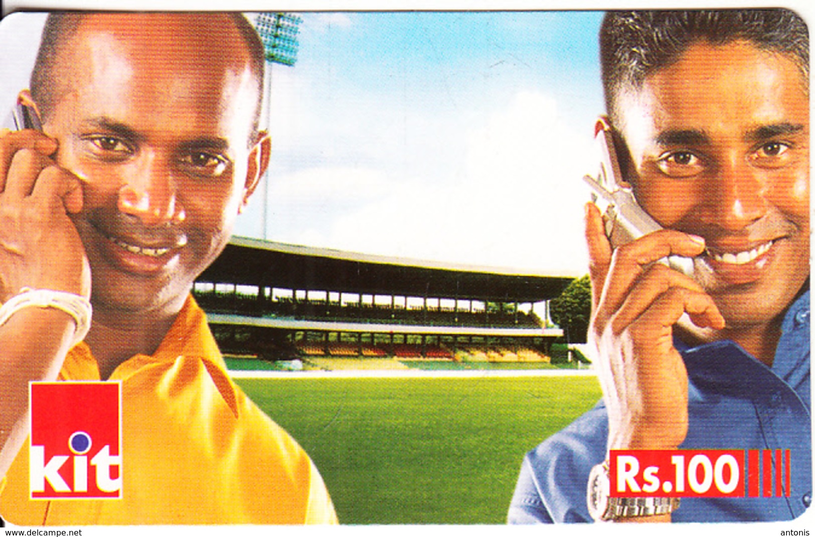 SRI LANKA - Cricket Team Players, KIT By Dialog Prepaid Card Rs.100, Used - Sri Lanka (Ceylon)