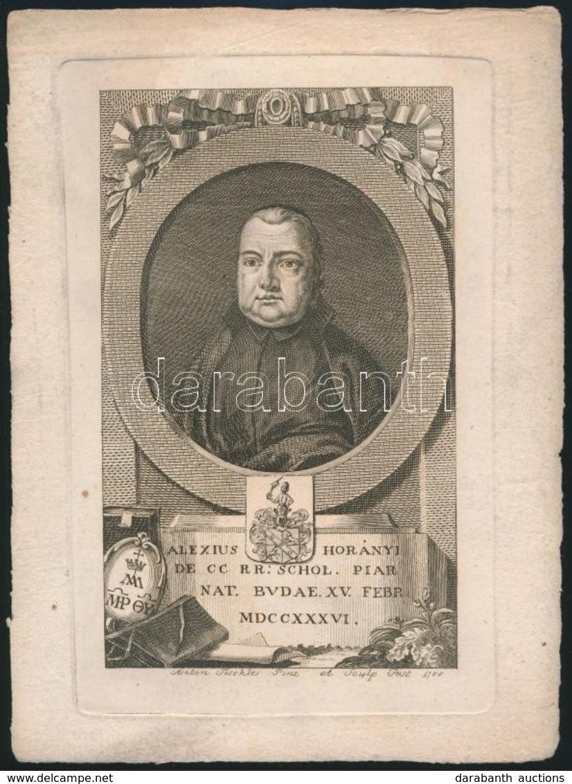 1788 Anton Tischler: Horányi Elek Piarista Szerzetes, Rézmetszet, 17×10,5 Cm - Prints & Engravings