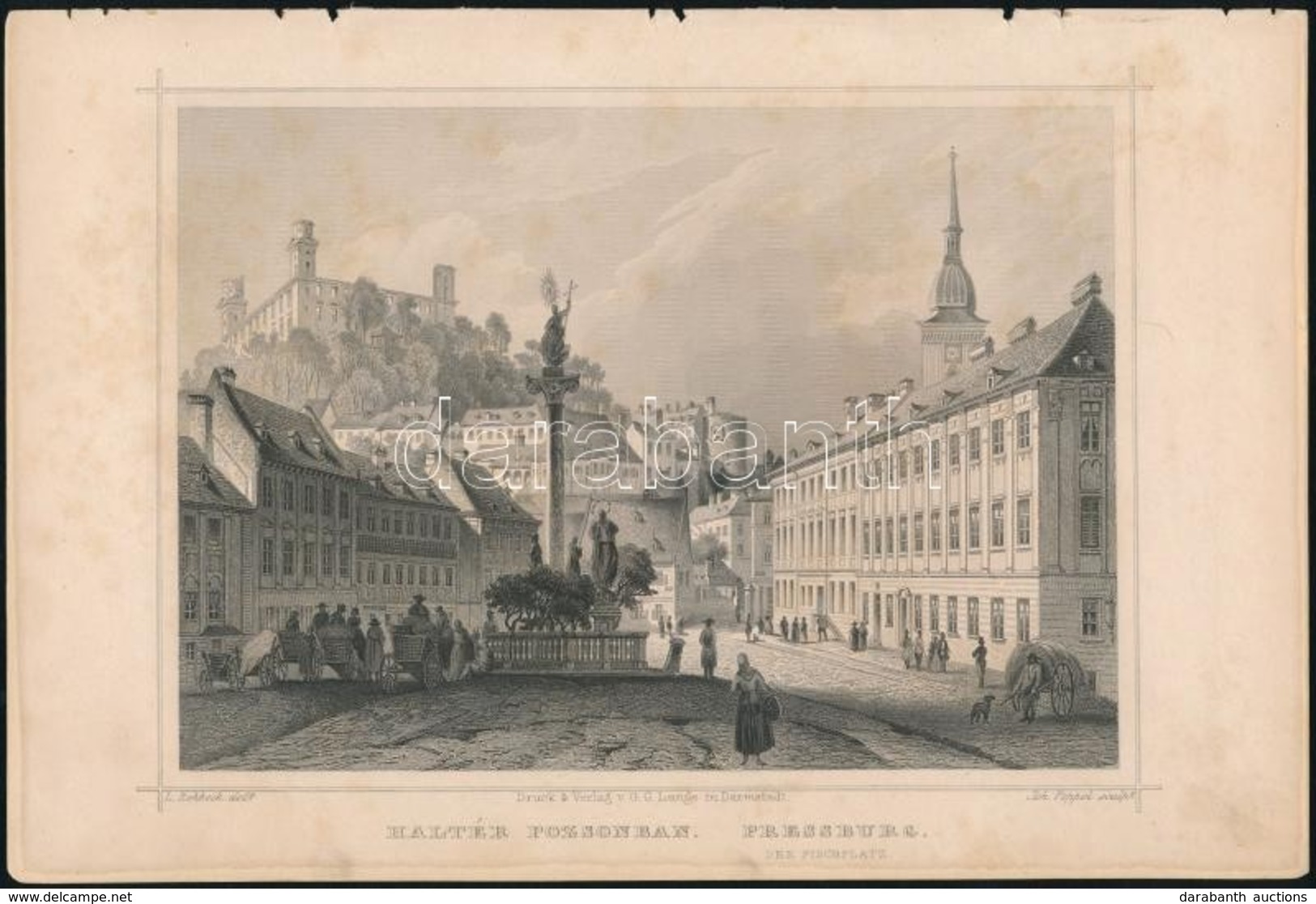 Cca 1860 Ludwig Rohbock (1820-1883): Haltér Pozsonyban / Pressburg. Acélmetszet.17x14 Cm - Prints & Engravings