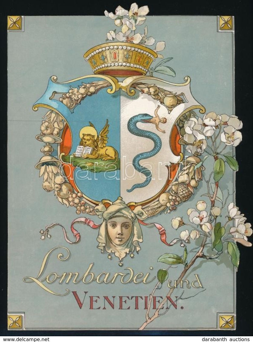 Cca 1900 Lombardei Und Venetien - Lombardia és Velence Címere. Lithogárfia. 22x28 Cm - Prints & Engravings