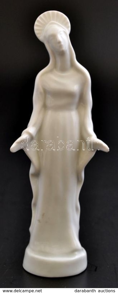 Herendi Madonna Figura, Fehér Mázas, Jelzett, Hibátlan, M:11,5 Cm - Other & Unclassified