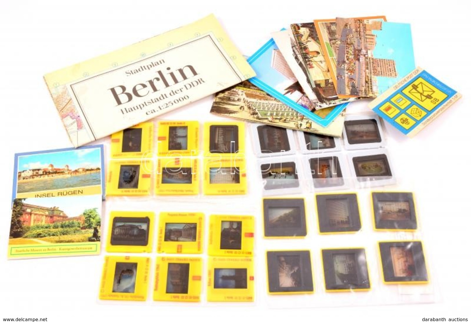 Vegyes NDK-s Bolha Tétel: 24 Db Diafilm-kocka, Képeslapok, Térkép Berlinről - Other & Unclassified