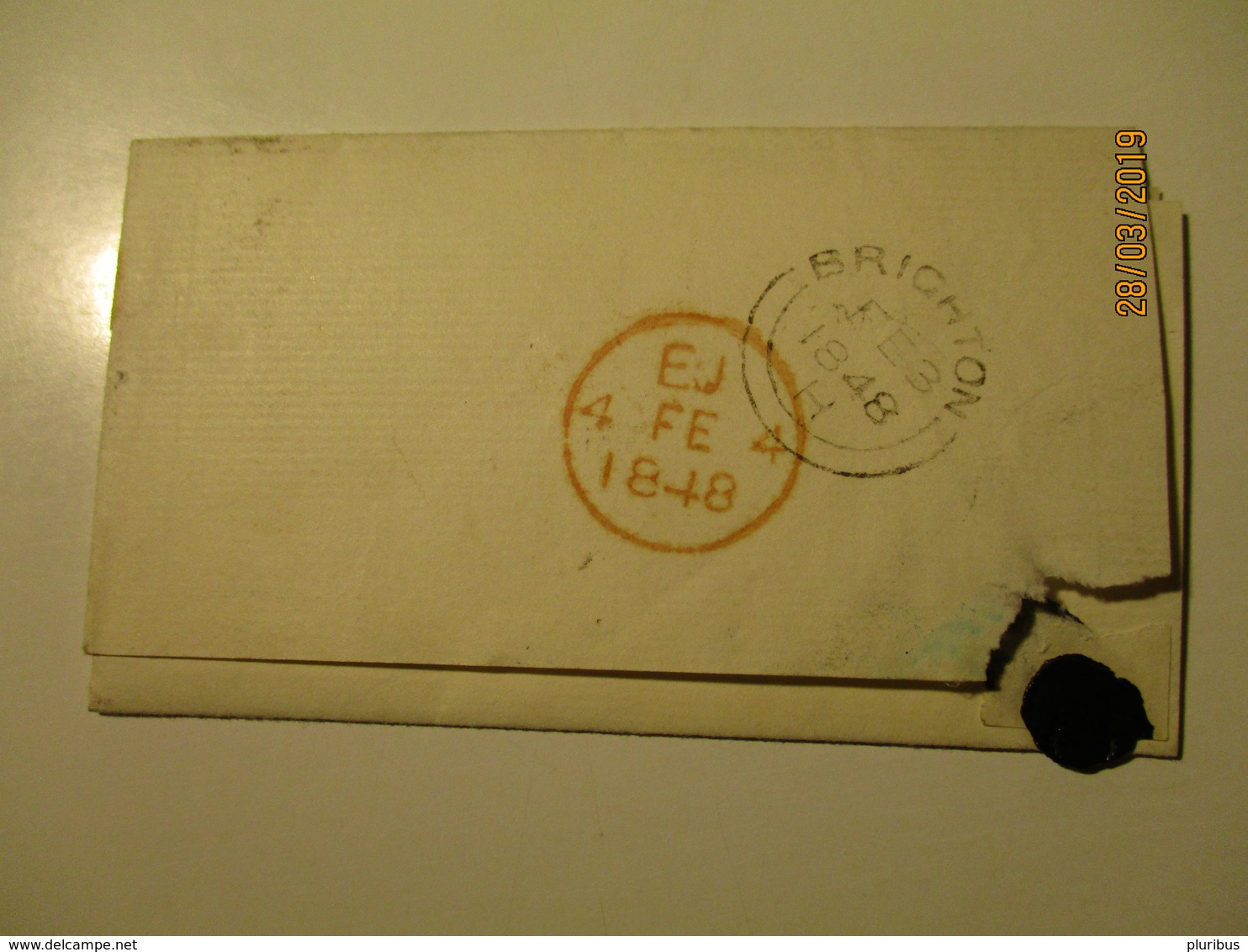 LETTER COVER 1848 BRIGHTON  TO LONDON , ESTONIA GRAF BERG ,0 - Lettres & Documents