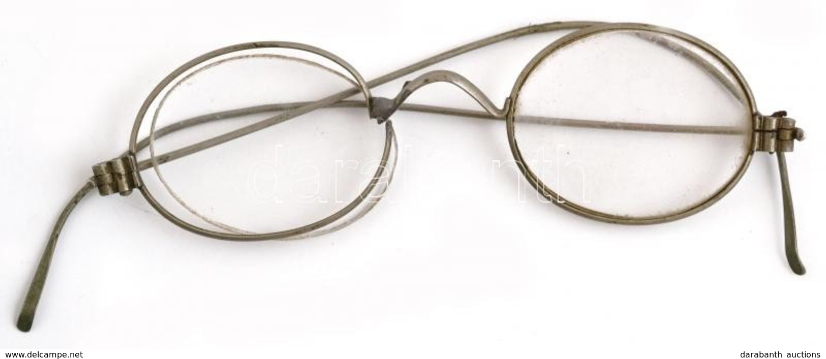 Régi, Fémkeretes Szemüveg, Sérült, H:11 Cm - Autres & Non Classés