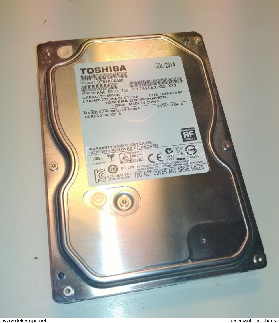 Toshiba DT01ACA050 SATA 3.5' Merevlemez, 500 GB, 7200rpm, 32M Cache Jó állapotban.
9920 órás Futásidő. - Autres & Non Classés