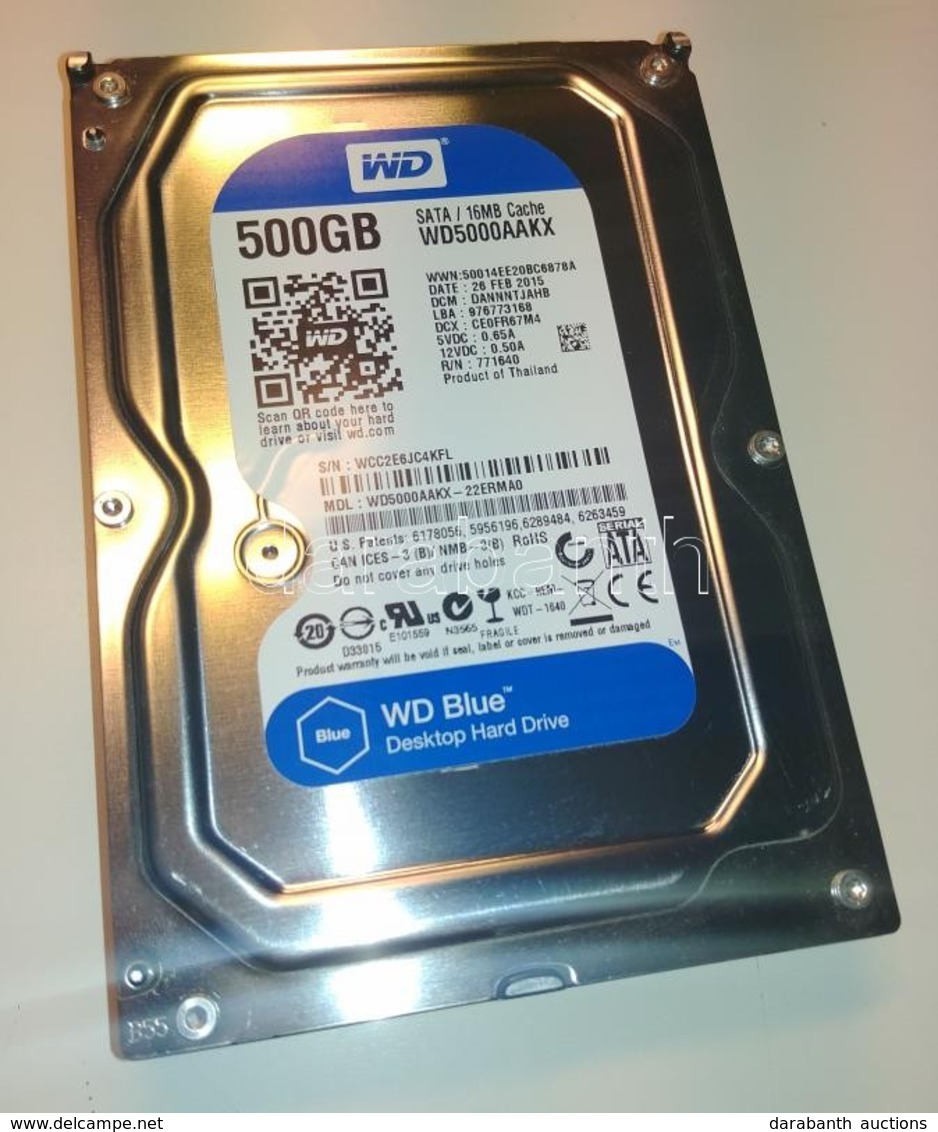 Western Digital WD5000AAKX Blue SATA 3.5' Merevlemez, 500GB, 7200rpm, 16M Cache Jó állapotban.
6670 órás Futásidő. - Autres & Non Classés