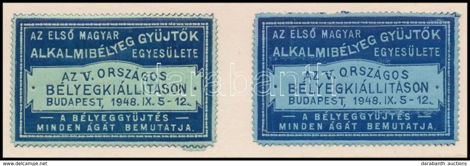 1948 Az V. Országos Bélyegkiállítás 2 Db Klf Levélzáró - Unclassified