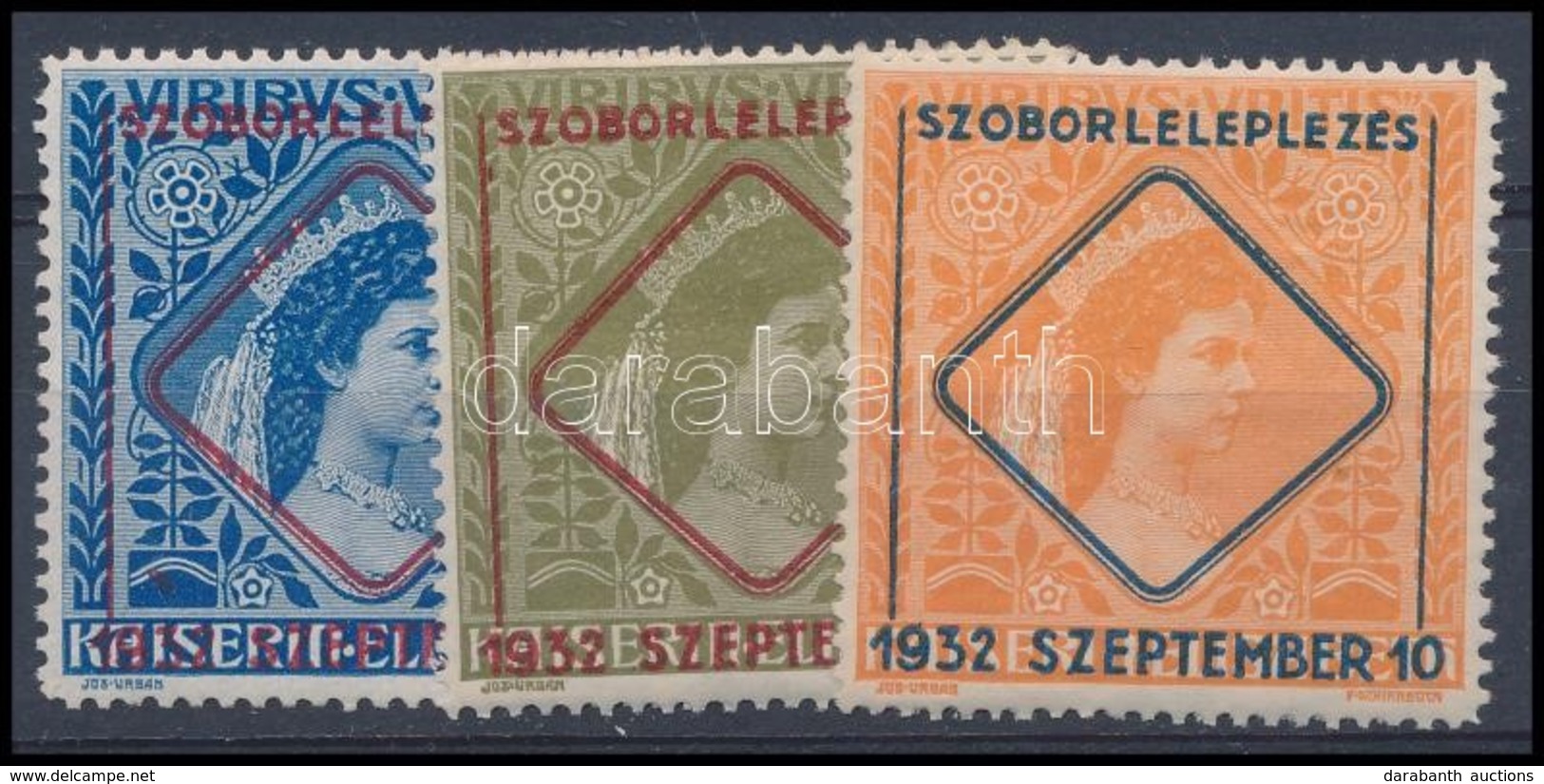 1932 Sisi Erzsébet Királyné Szobor Levélzáró Sor - Unclassified