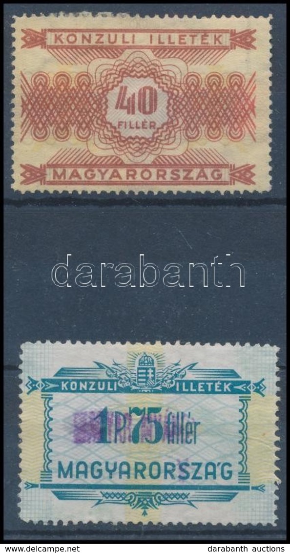 1937-1939 2 Db Konzuli Illetékbélyeg (27, 30) (5.600) - Unclassified
