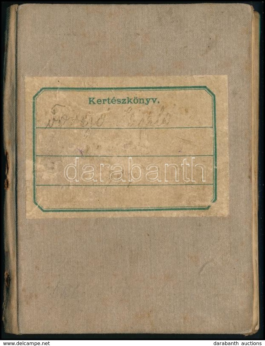 1904-1909 Jászkisér, Munkás-igazolvány (kertészkönyv). Vászonkötésben, Laza Fűzéssel. - Unclassified