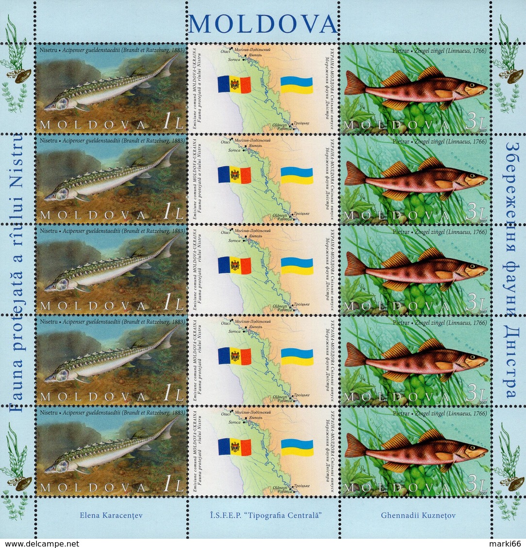 Moldova - 2007 - Preservation Of Fauna Of River Dniestr - Joint Issue With Ukraine - Mint Miniature Sheet - Moldavie