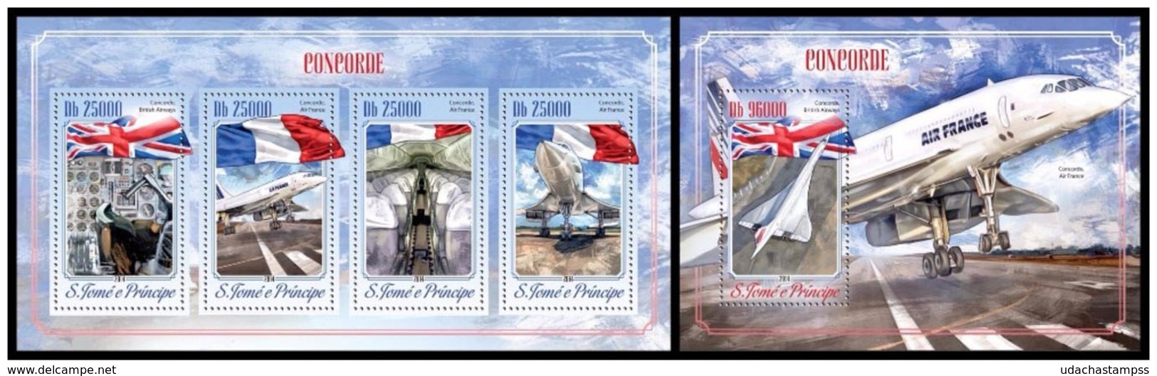 Sao Tome And Principe 2014 Planes Concorde Klb+s/s MNH - Concorde