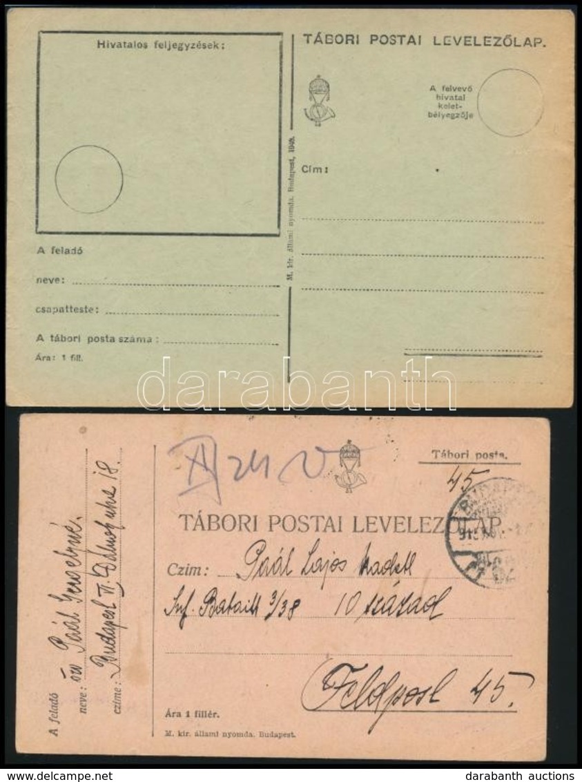 1916 4 Db Tábori Postai Levelezőlap A Frontról - Andere & Zonder Classificatie