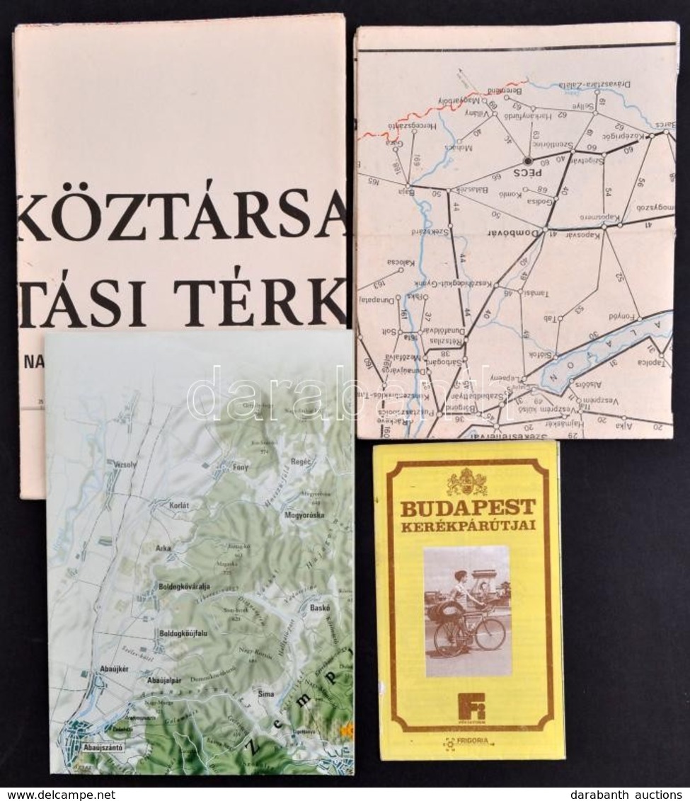 Cca 1973-2000 Vegyes Magyar Térkép Tétel, 4 Db: 
Tokajhegyalja Borászati Térképe, Magyarország Vasúti Térképe, Budapest  - Other & Unclassified