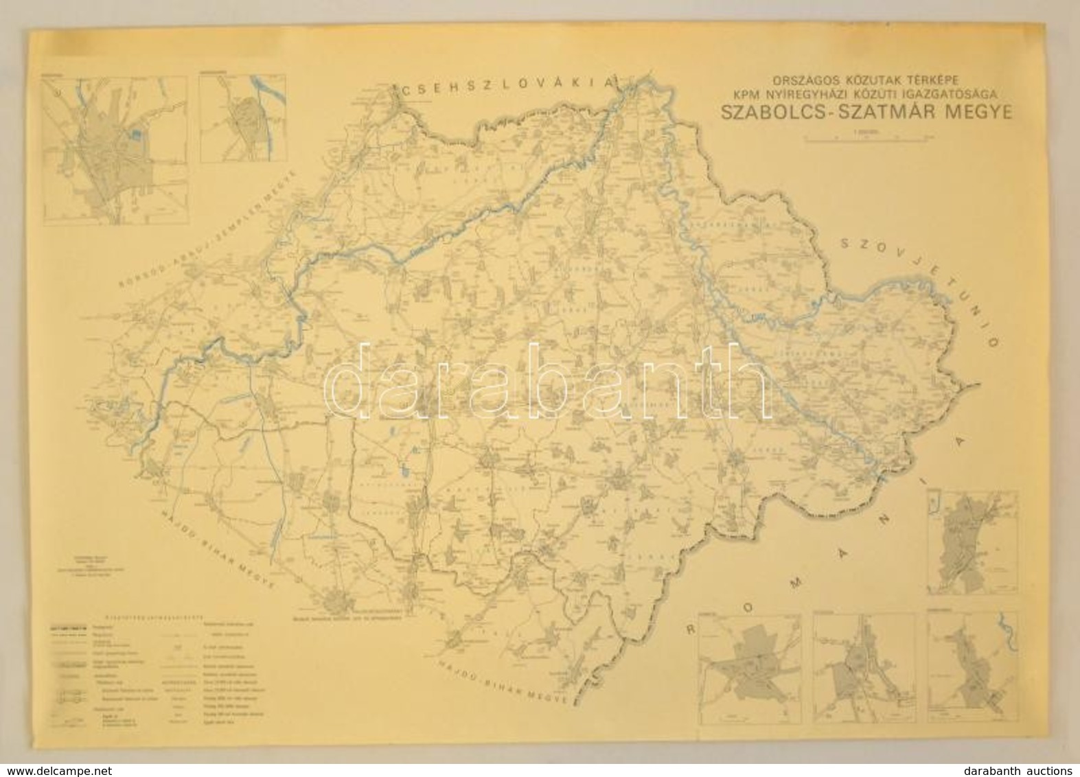 1971-1975 Országos Közutak Térképei, összesen 13 Db:Pest, Bács-Kiskun, Borsod-Abaúj-Zemplén, Szolnok, Somogy, Hajdu-Biha - Other & Unclassified