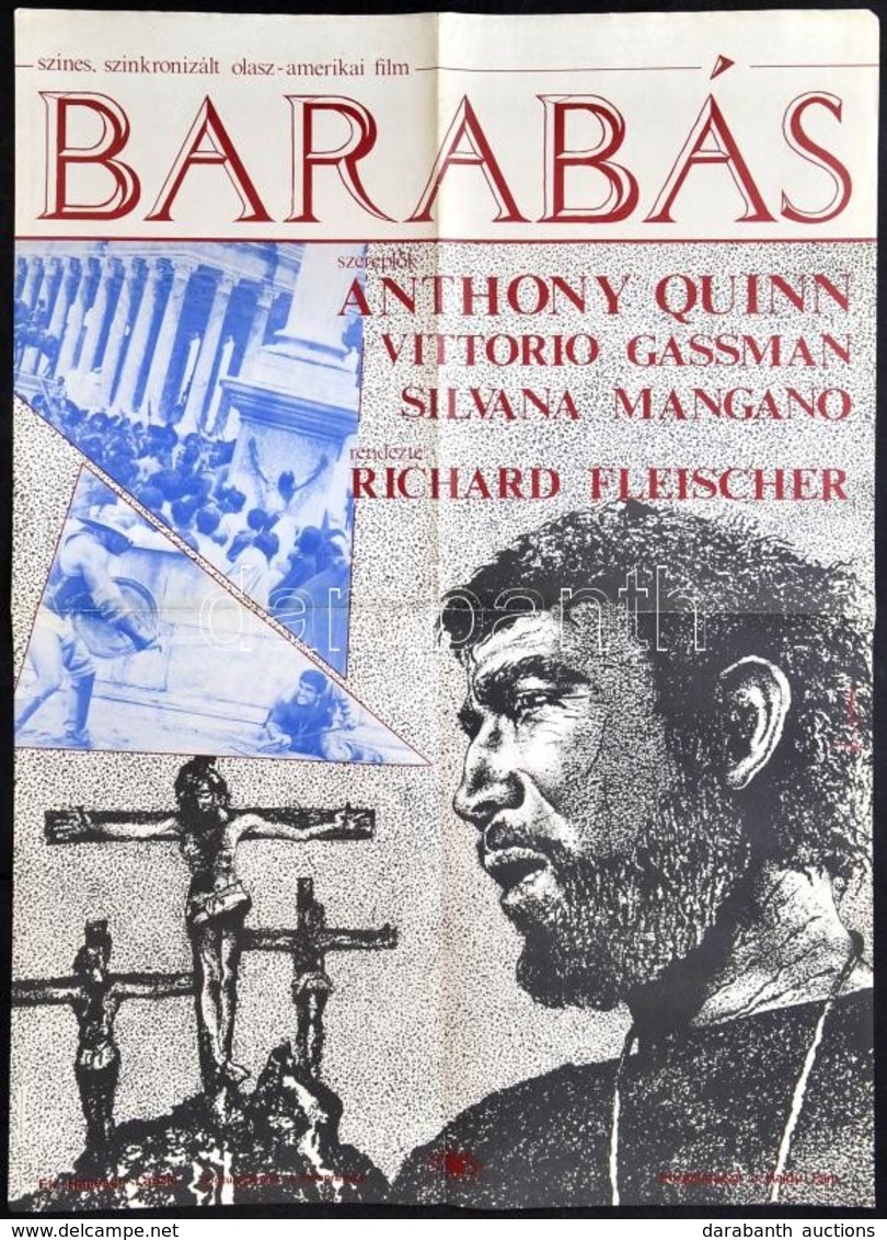 Barabás, Olasz-amerikai Film Plakátja, Hajtott, 80×60 Cm - Other & Unclassified