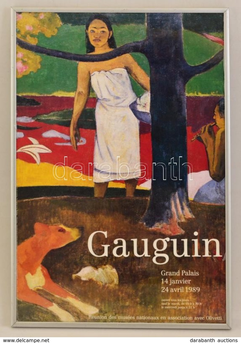1989 Paul Gauguin Kiállítás A Párizsi Nemzeti Galériában, Plakát, Fém Keretben, 61x40 Cm / Paris, Gran Palais Paul Gaugu - Other & Unclassified