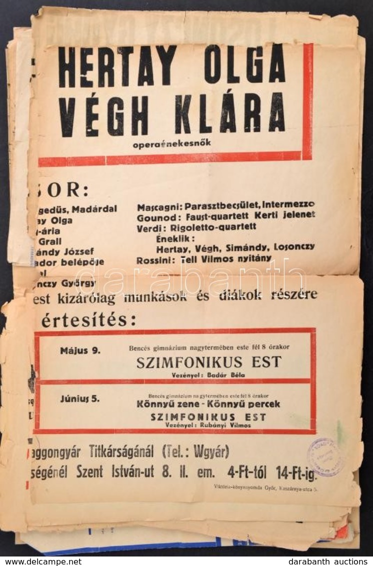 Cca 1930-1940 11 Db Színházi Plakát. Vegyes Méretben és állapotban - Other & Unclassified